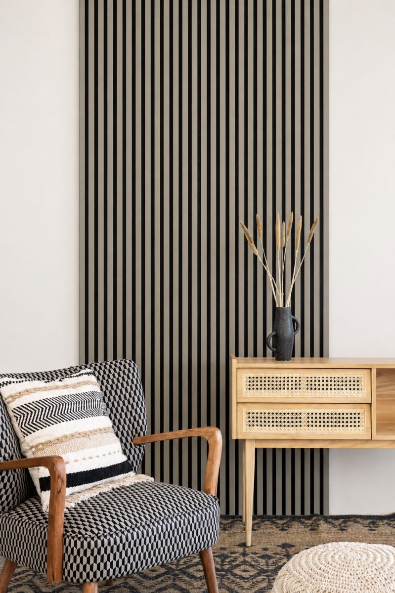 Acoustic+ Akustikpaneel Olive 2600 x 400 mm - Akustikfilz Schwarz