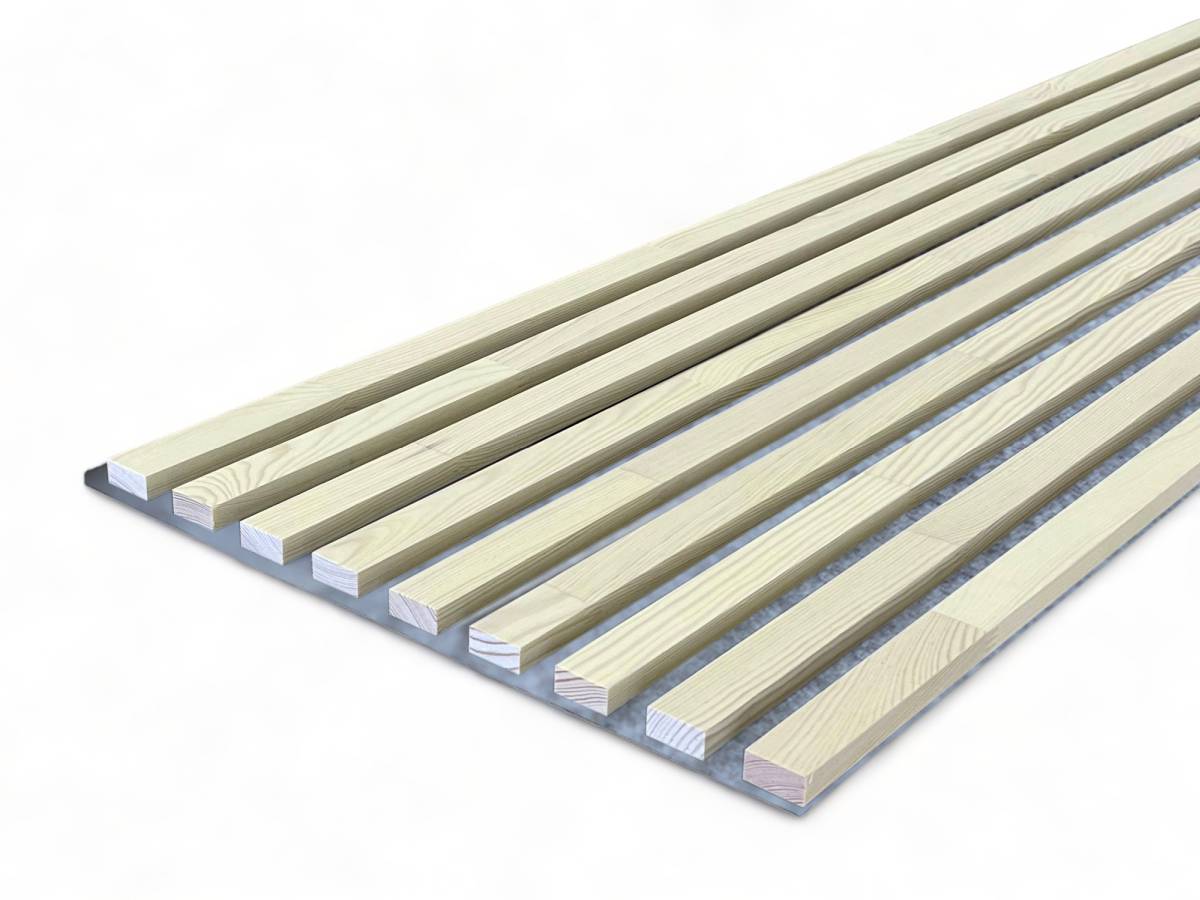 Massivholz Akustikpaneele Grau 2600 x 400 mm Kiefer - Sand Stone