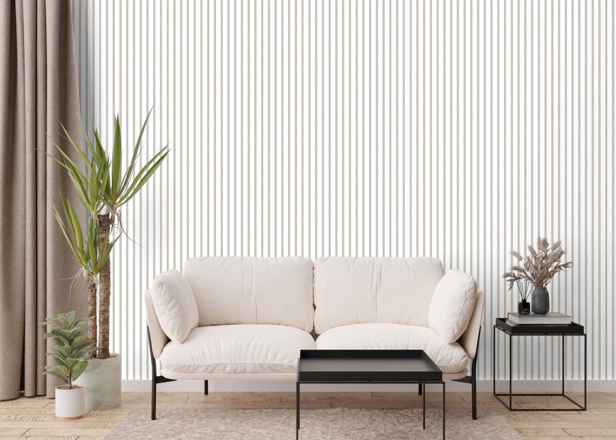*B-Ware* Akustikpaneel - 2600 x 600 mm Weiß - Akustikfilz Weiß - Wandverkleidung