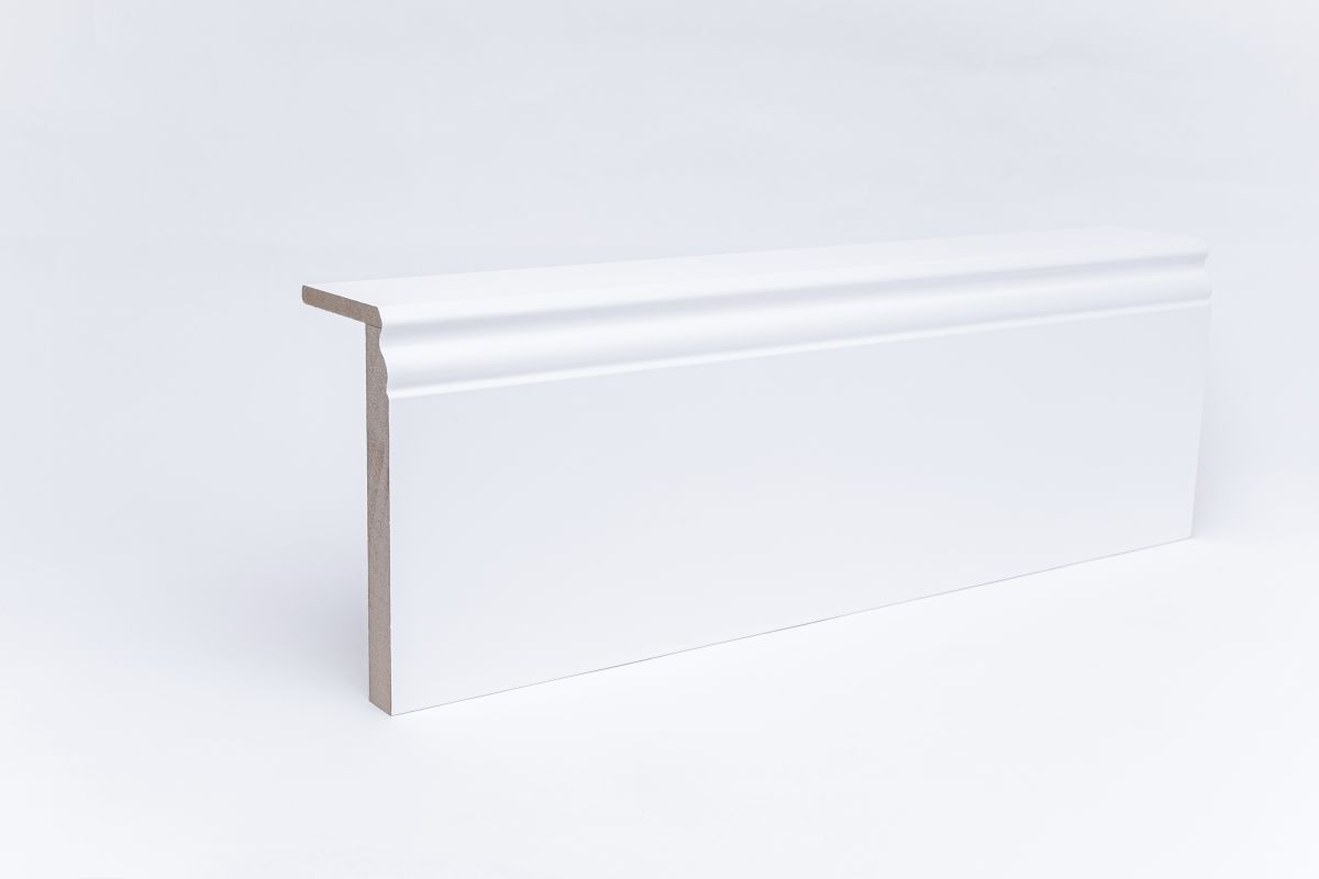 Heizungsrohrverkleidung- / Rohrabdeckleiste Berliner Profil 120 mm, Weiß