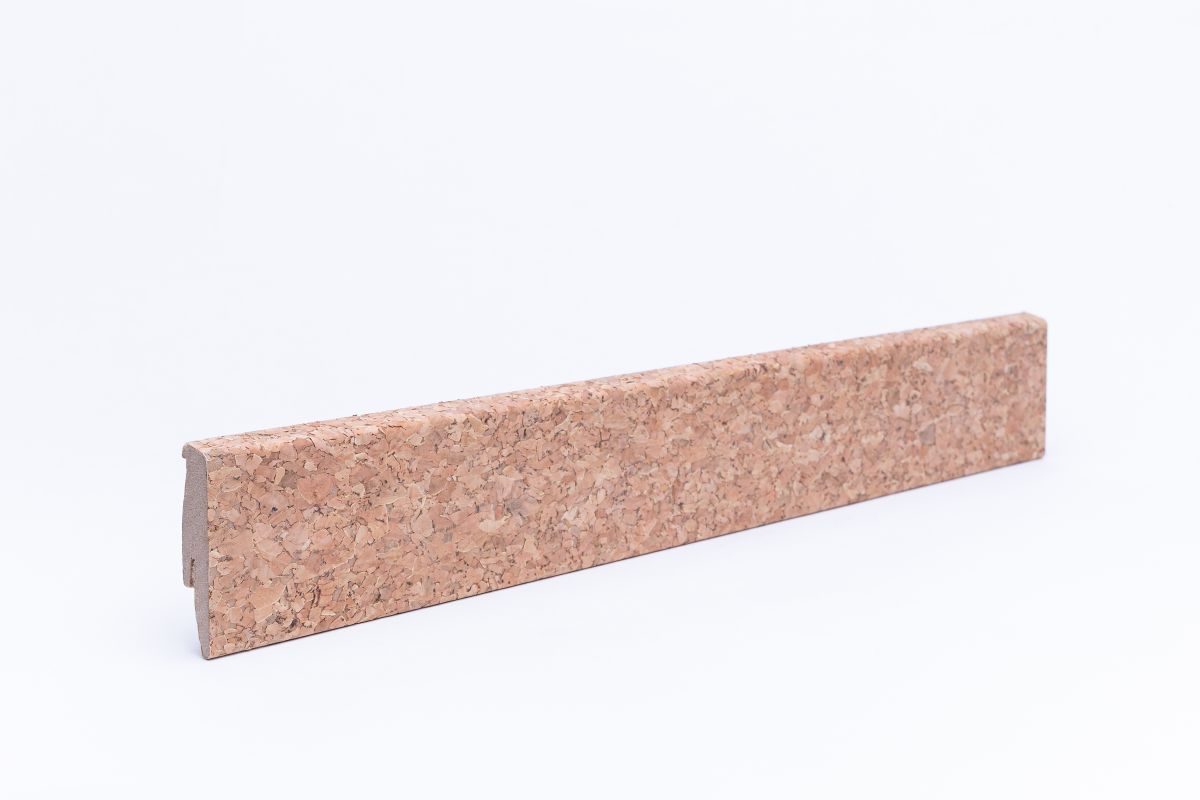 Furnier Sockelleiste 60 mm Kork grob unbehandelt - Echtkorkfurnier