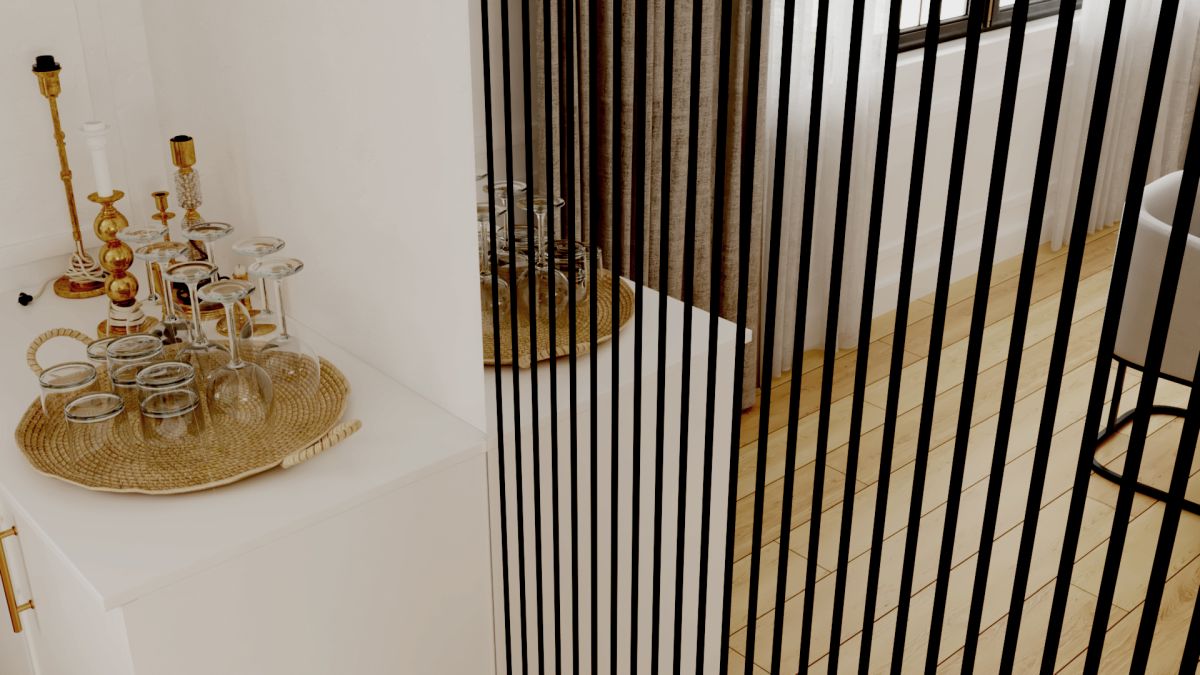 Akustikpaneel - 2600 x 600 mm Spiegel Effekt - Akustikfilz Schwarz - Wandverkleidung