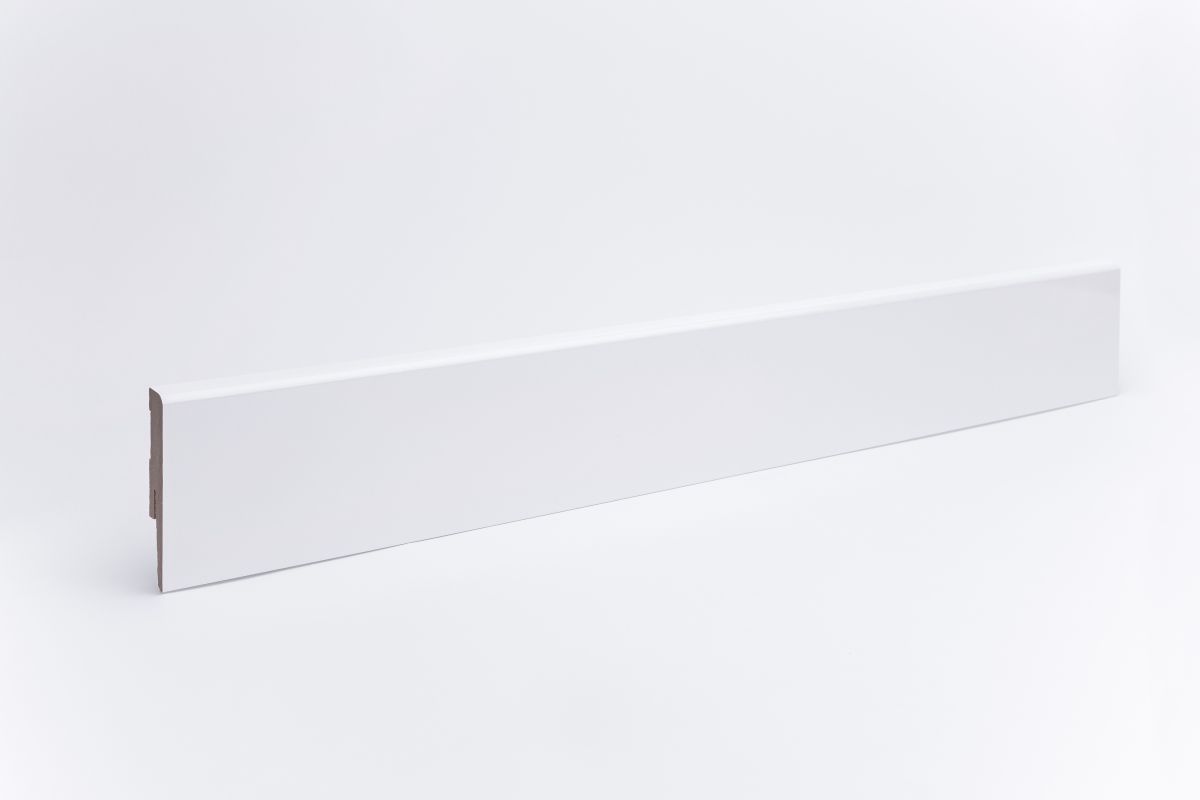 Sockelleiste Weimarer Profil 80 mm MDF - Weiß hochglanz