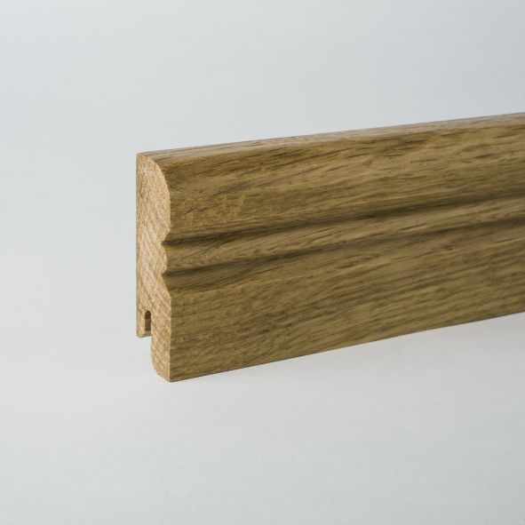 Massivholz-Sockelleiste Alt Reno Profil 60mm - Eiche gelackt