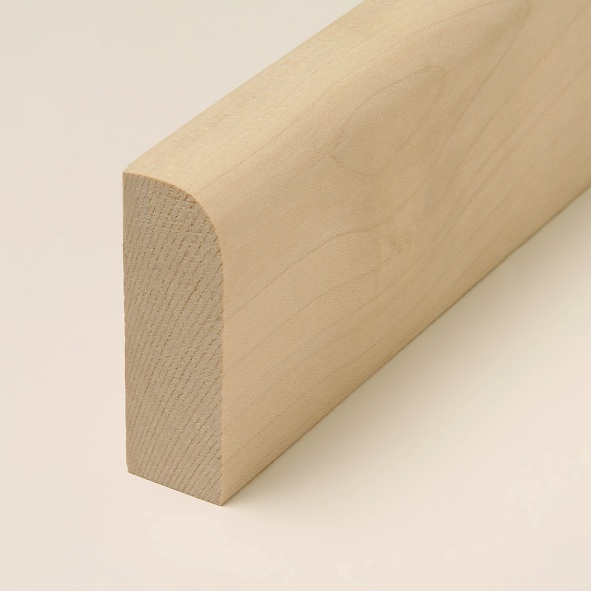 Massivholz-Sockelleiste abgerundet 80mm - Ahorn roh
