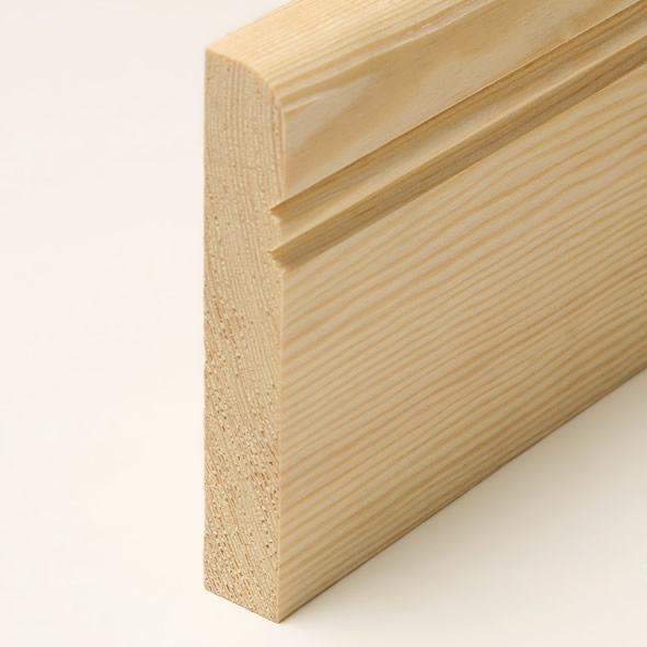 Alt-Reno Profil-Sockelleiste Massivholz 100mm - Kiefer roh