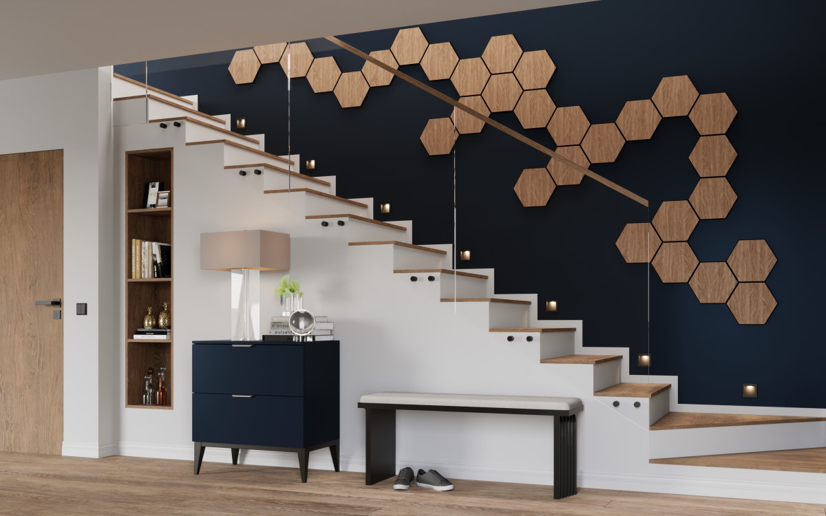 NANO Designpaneel Hexagon – Eiche Rustikal | Akustikpaneel