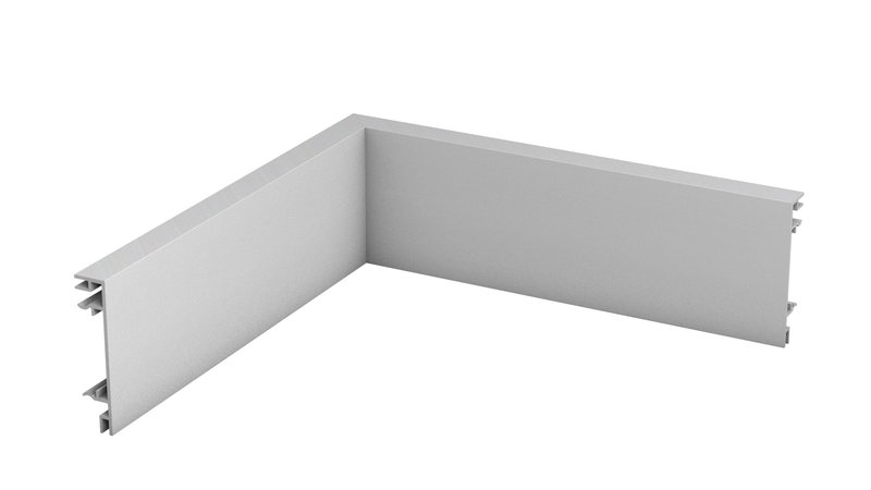 Prinz Innenecke für Aluminium-Sockelleiste 13 x 60 mm - Nr. 354 - Silber - 25 cm