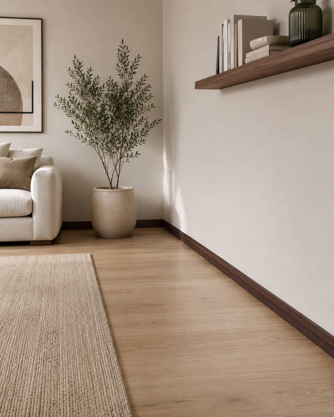 Sockelleiste mit Holzoptik 60 mm Nussbaum