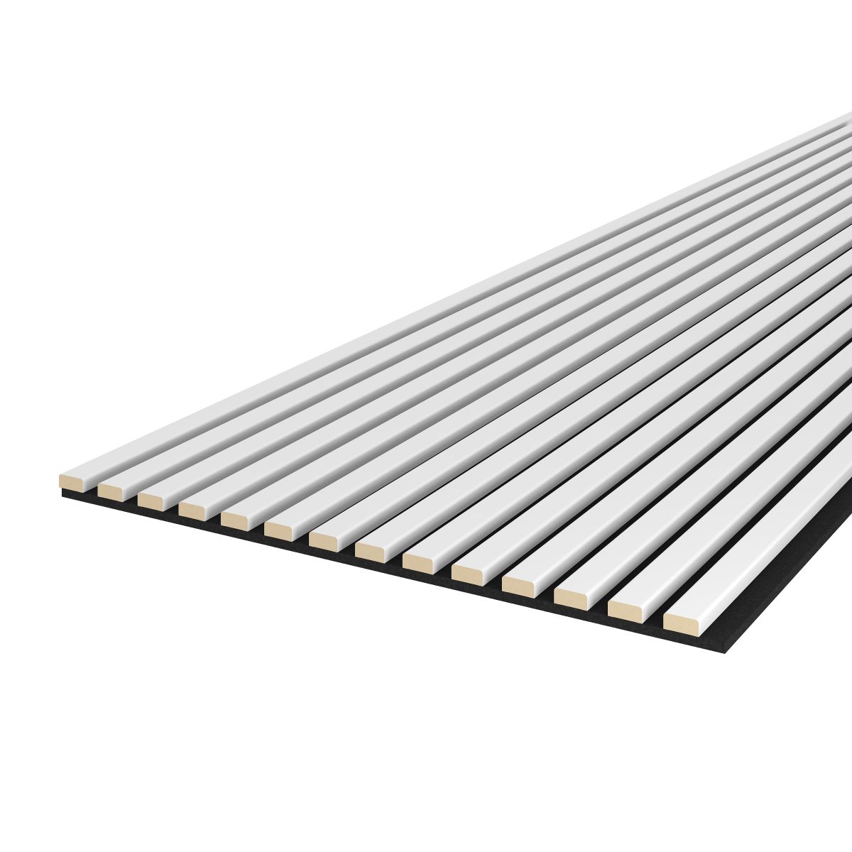 Acoustic+ Akustikpaneel Weiß 2400 x 600 mm - Akustikfilz Schwarz