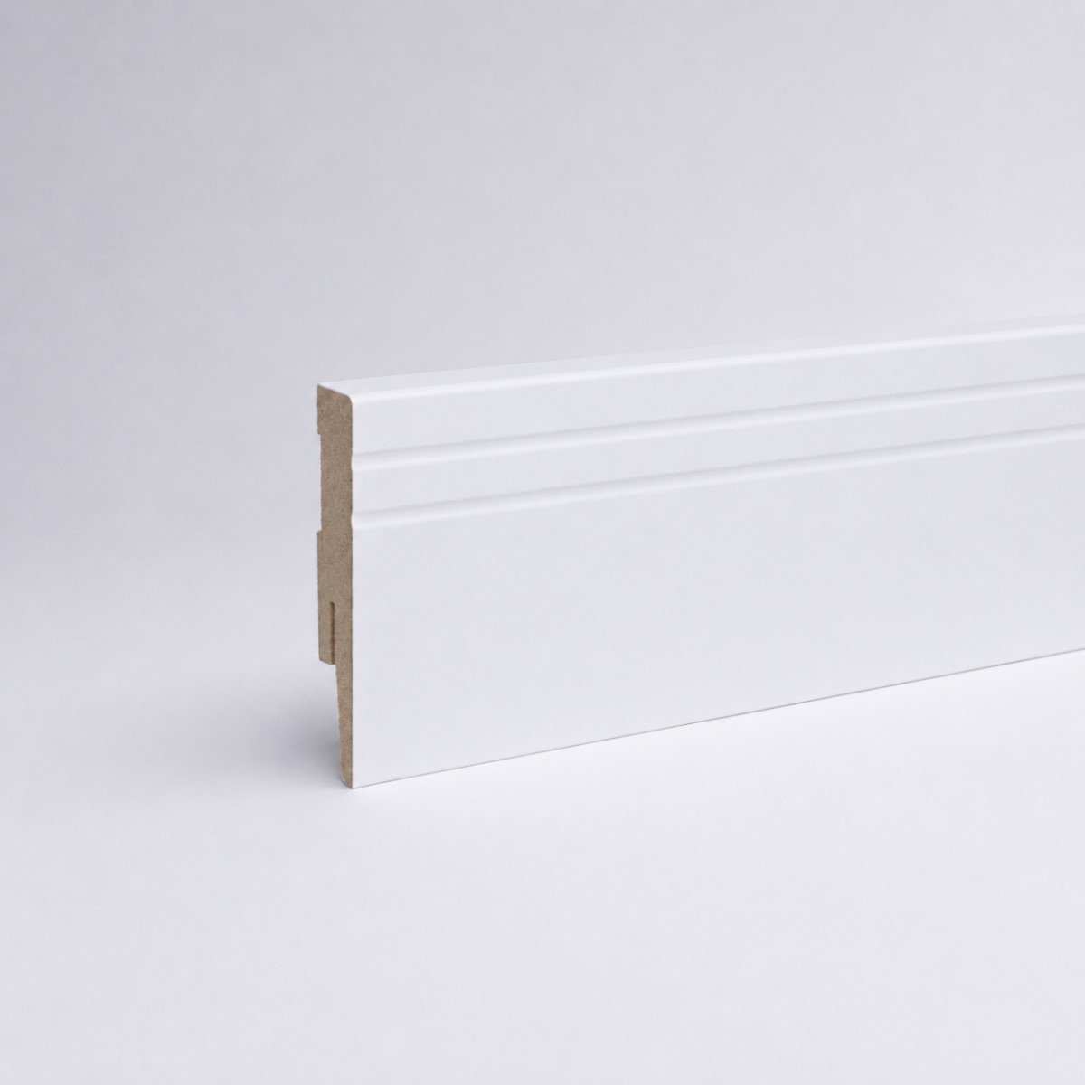 Sockelleiste Cottbusser Profil 80 mm MDF - Weiß