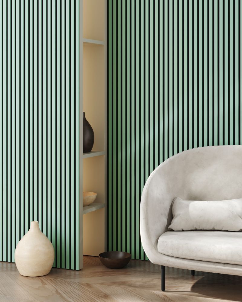 Acoustic+ Akustikpaneel Mint 2400 x 600 mm - Akustikfilz Schwarz
