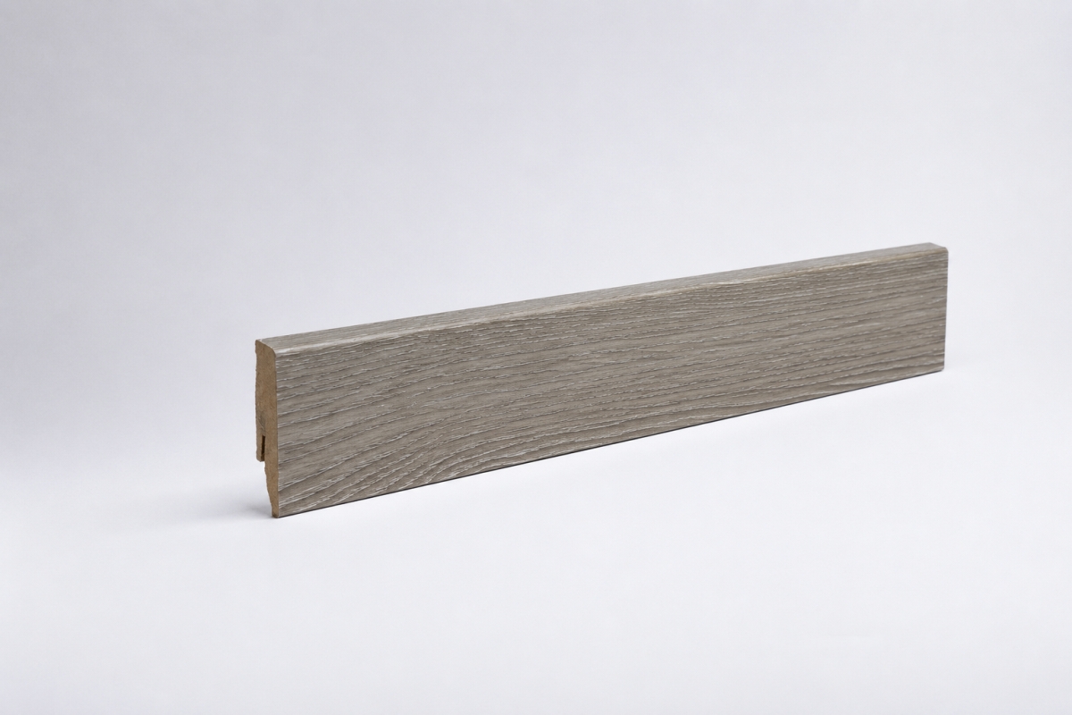 Sockelleiste mit Holzoptik 60 mm Eiche Grau