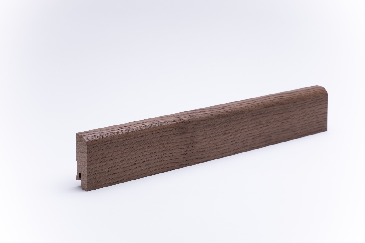 Massivholz Sockelleiste 60mm abgerundet - Eiche rustik geölt