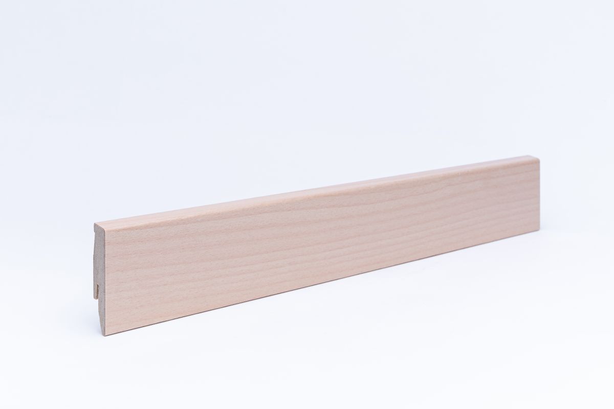 Furnier Sockelleiste 60 mm Buche lackiert - Echtholzfurnier