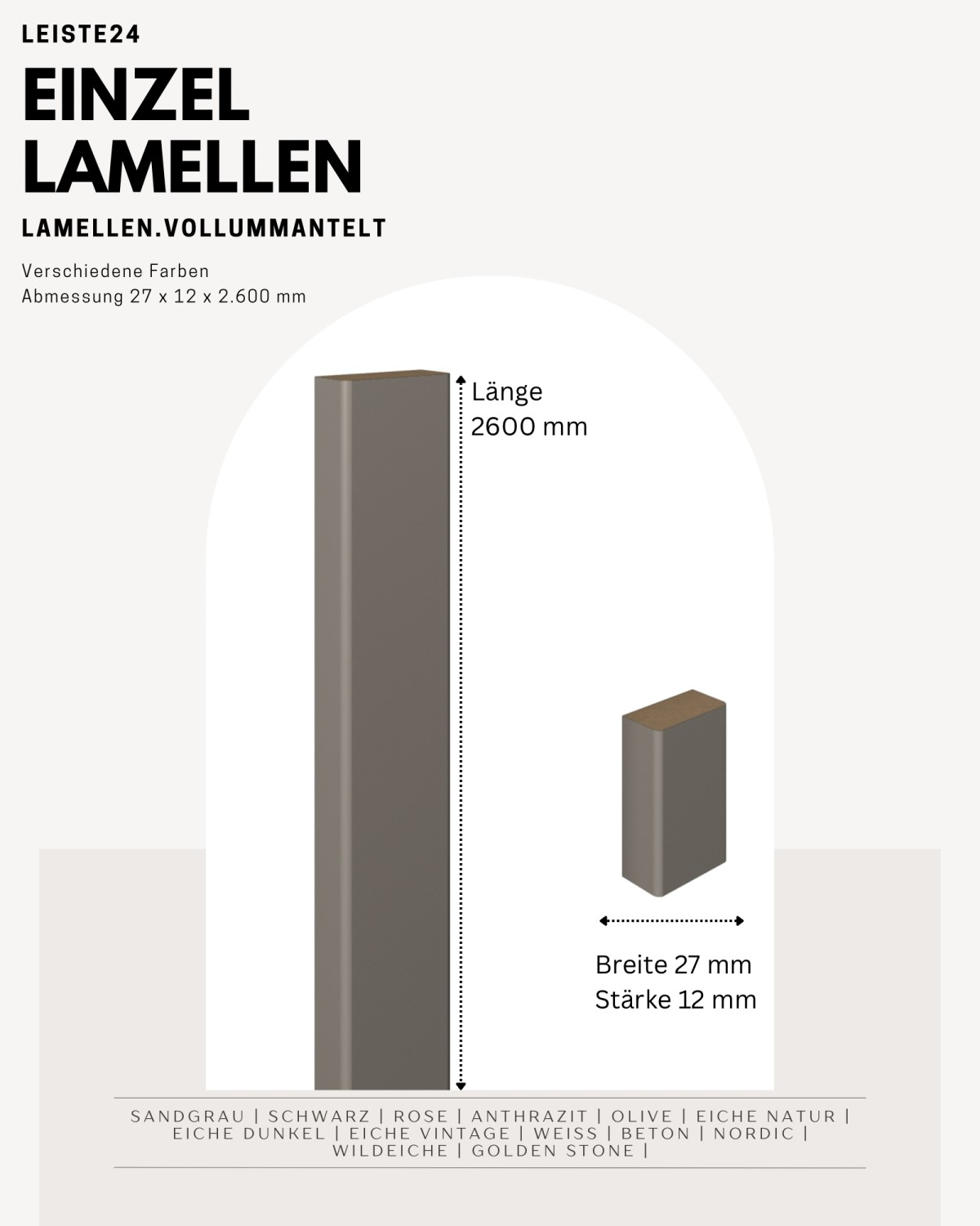 Wandverkleidung, Lamellenleiste, Wandlamelle - Autumn