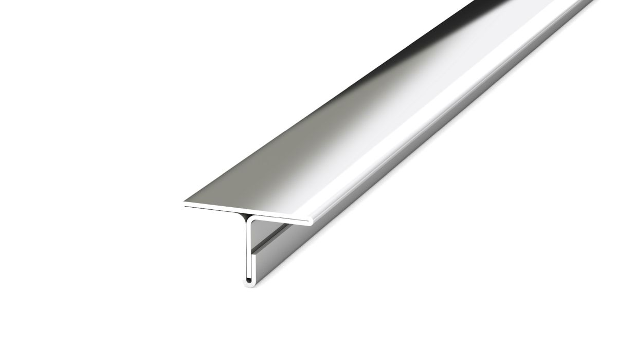 Prinz T-Cover Profil 14 mm - Nr. 740 - Edelstahl spiegelblank - 250 cm
