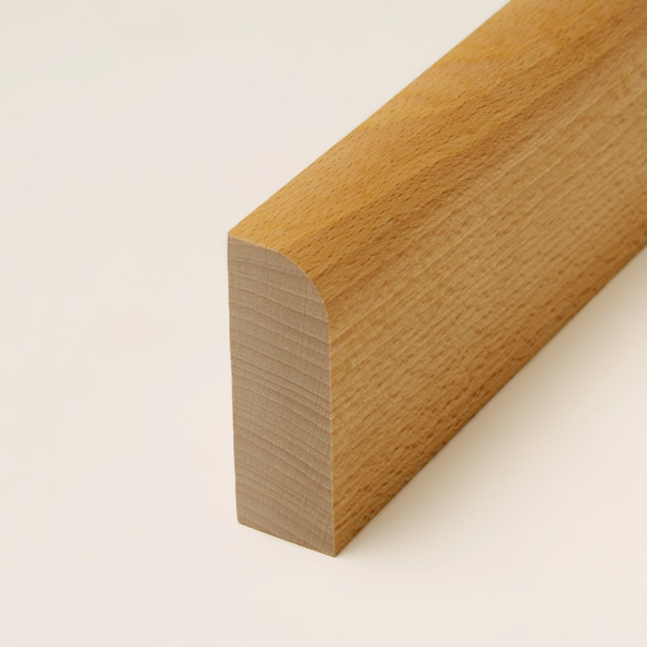Massivholz-Sockelleiste abgerundet 120mm - Buche geölt