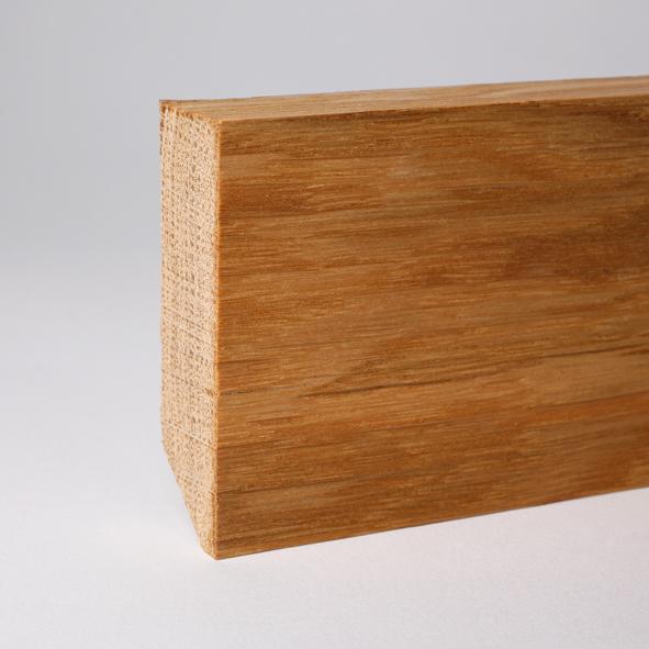 Vierkant Massivholz-Sockelleiste 60mm - Eiche geölt