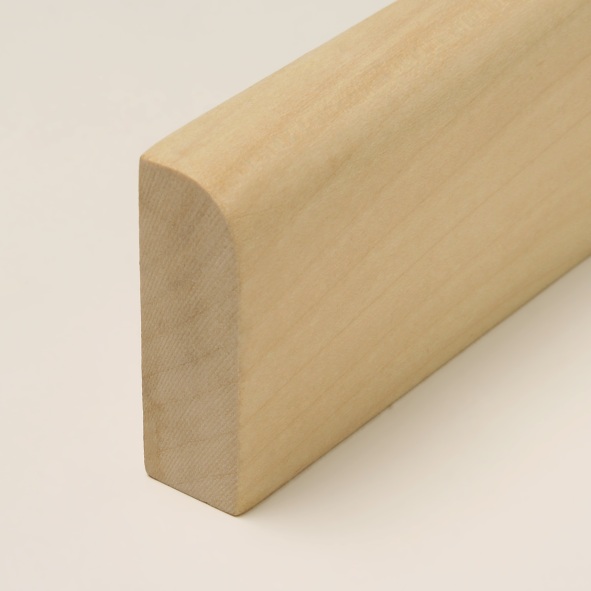 Massivholz-Sockelleiste abgerundet 120mm - Ahorn gelackt