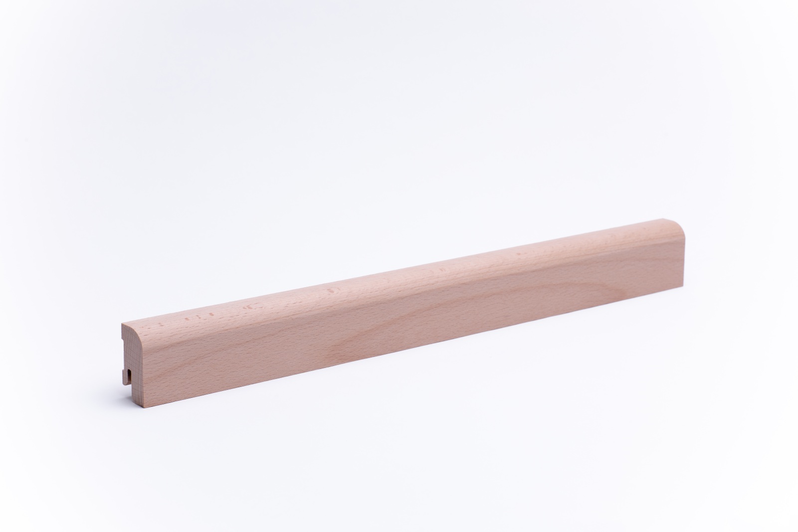 Massivholz-Sockelleiste 40mm abgerundet - Buche roh
