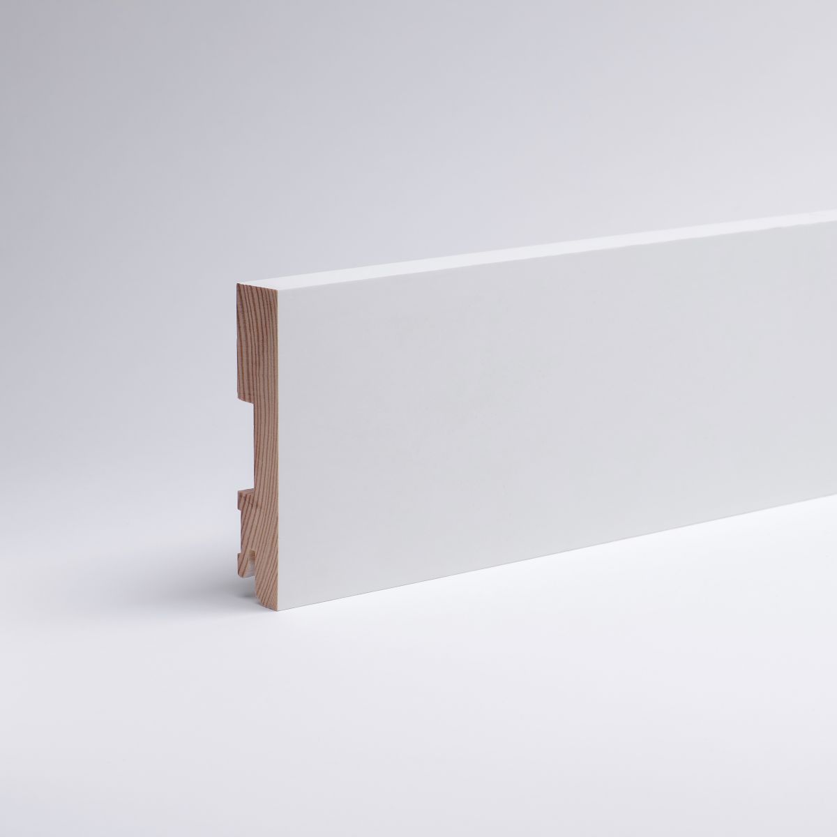 Vierkant Massivholz-Sockelleisten 100 mm - Weiß  RAL 9016
