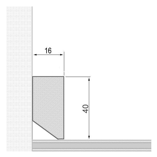 Massivholz-Sockelleiste 40x16mm Vierkant - Eiche roh