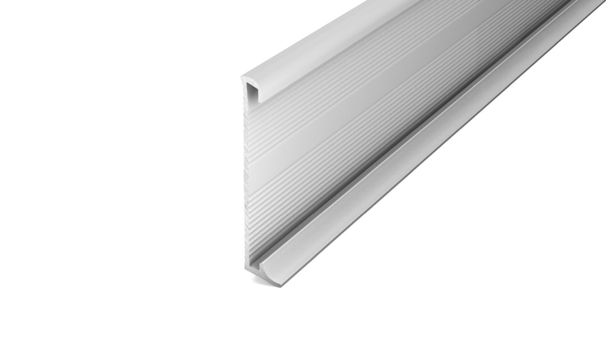 Aluminuim-Sockelleiste 378 mit Einschub 2-3 mm - Silber - Länge 400cm