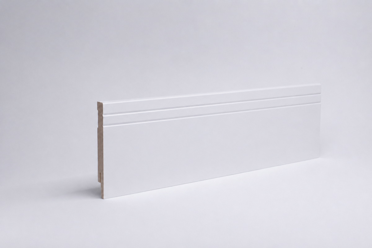 Sockelleiste Cottbusser Profil 120 mm MDF - Weiß