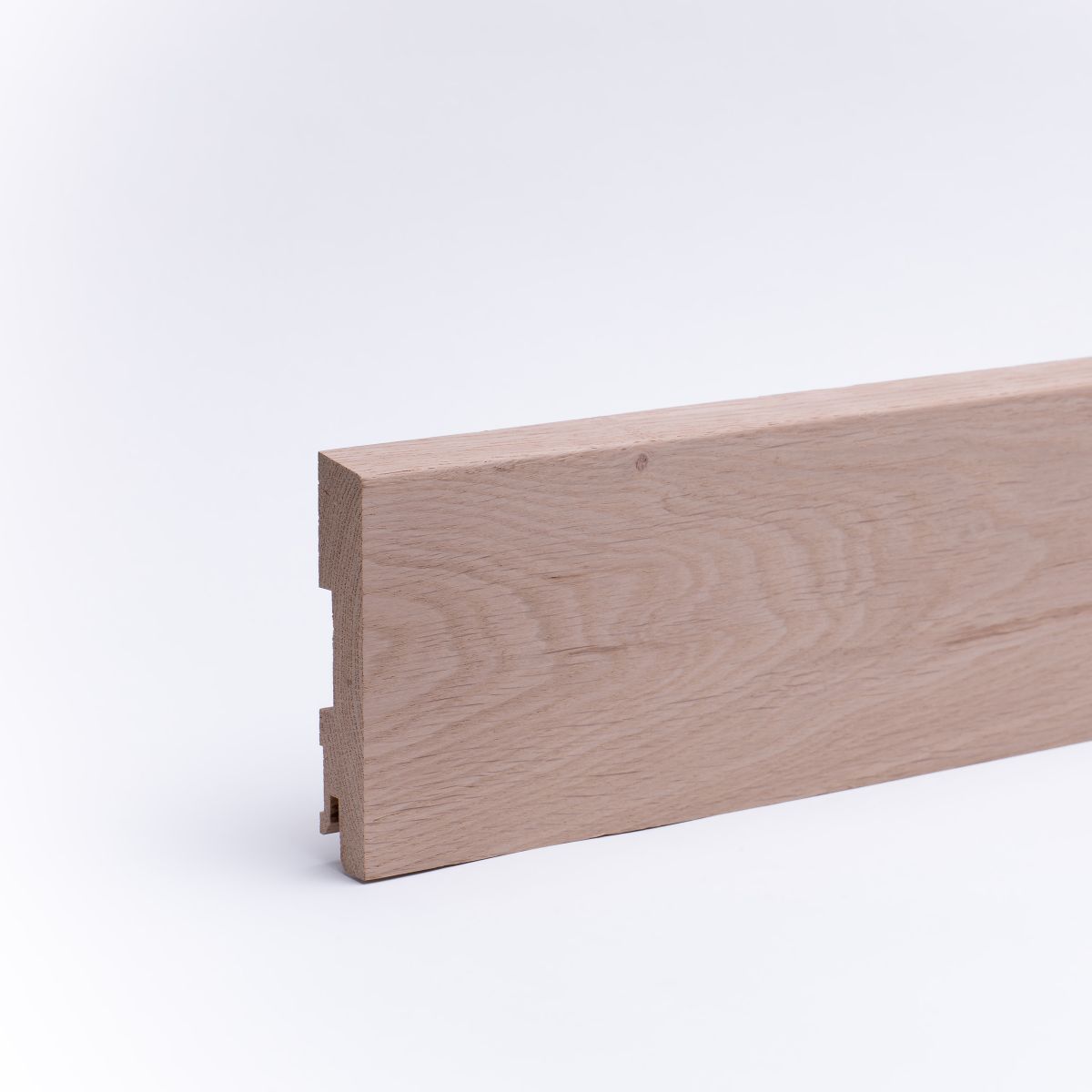 Massivholz Sockelleiste abgeschrägt 100mm - Eiche roh