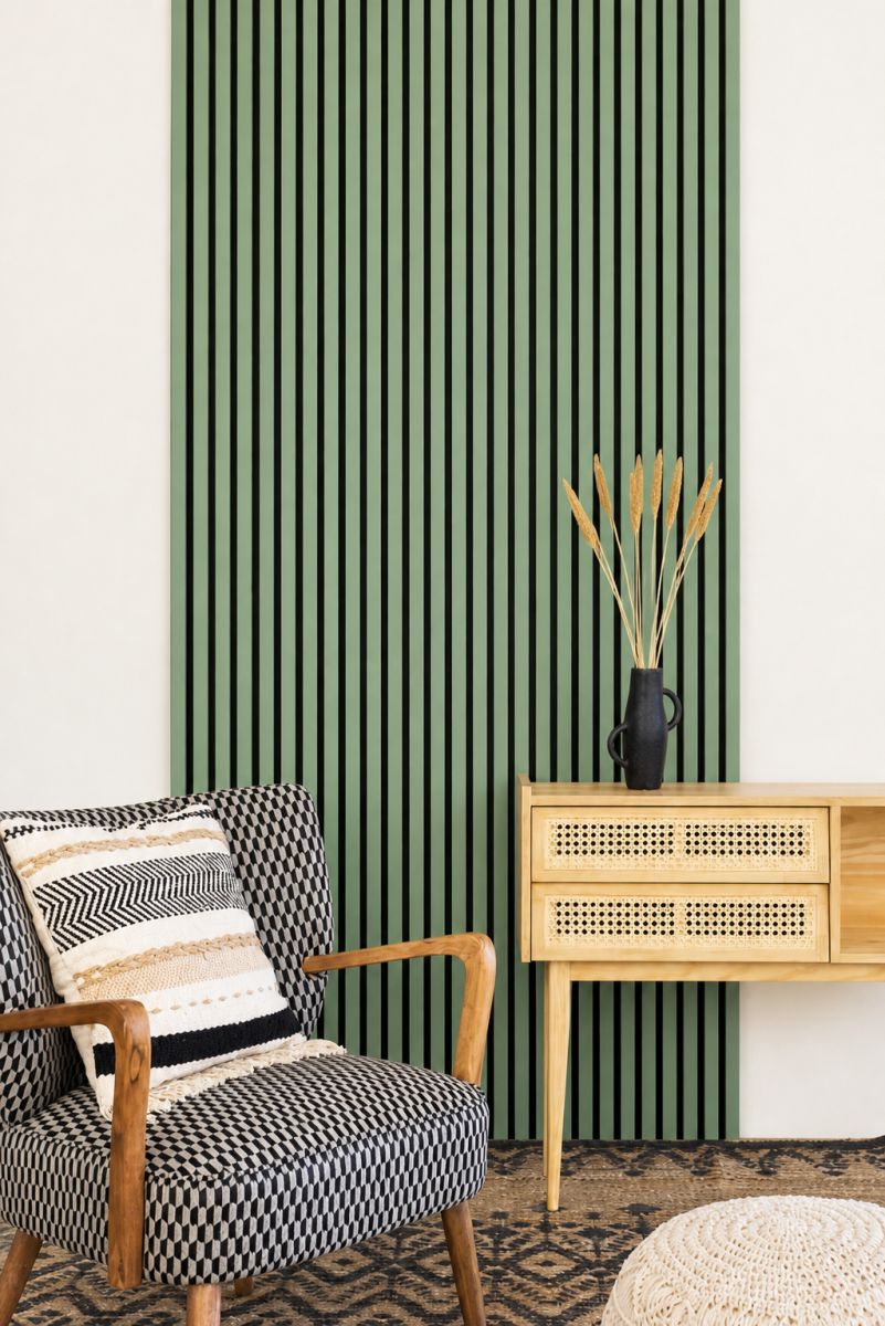 Acoustic+ Akustikpaneel Mint 3000 x 400 mm - Akustikfilz Schwarz