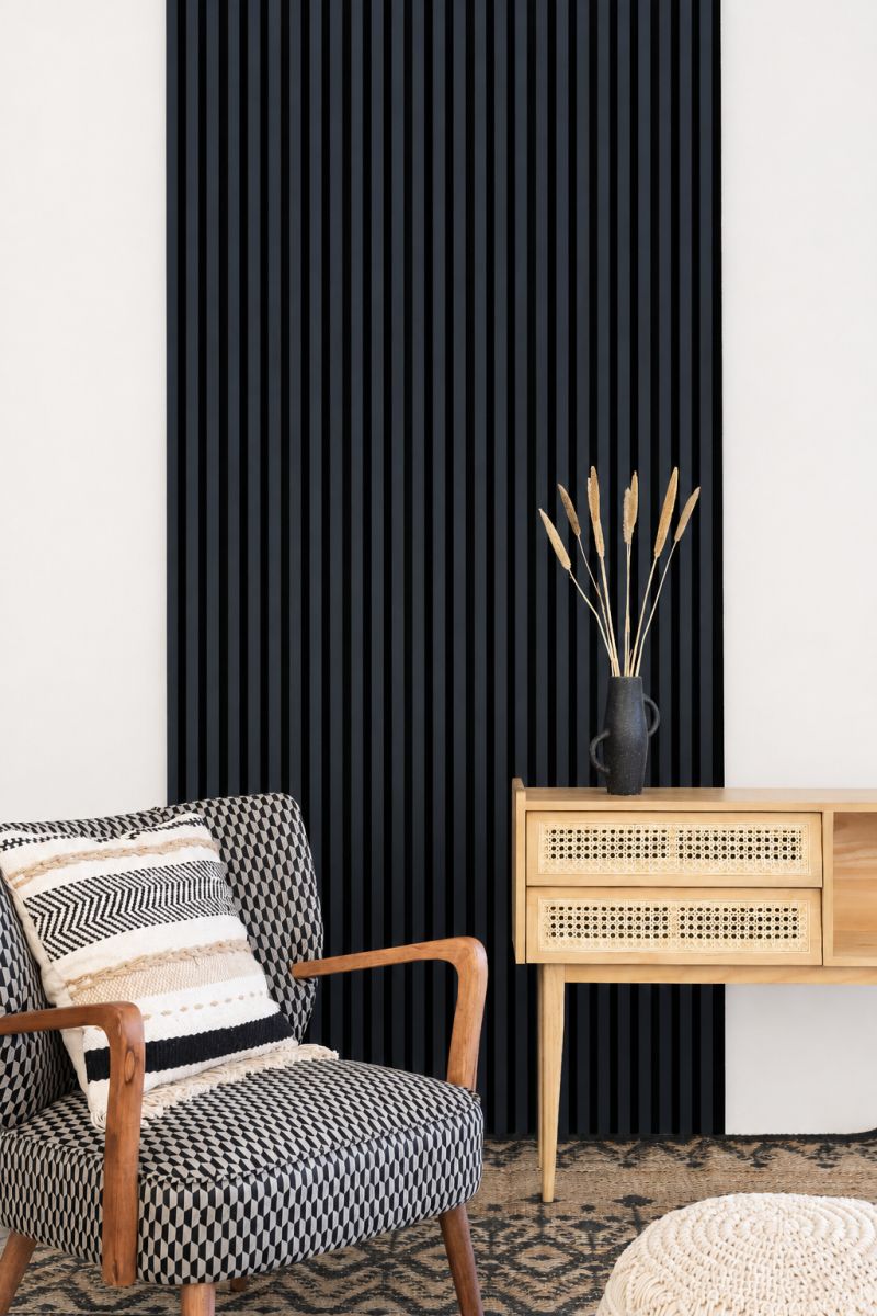 Acoustic+ Akustikpaneel Indigo 2400 x 600 mm - Akustikfilz Schwarz