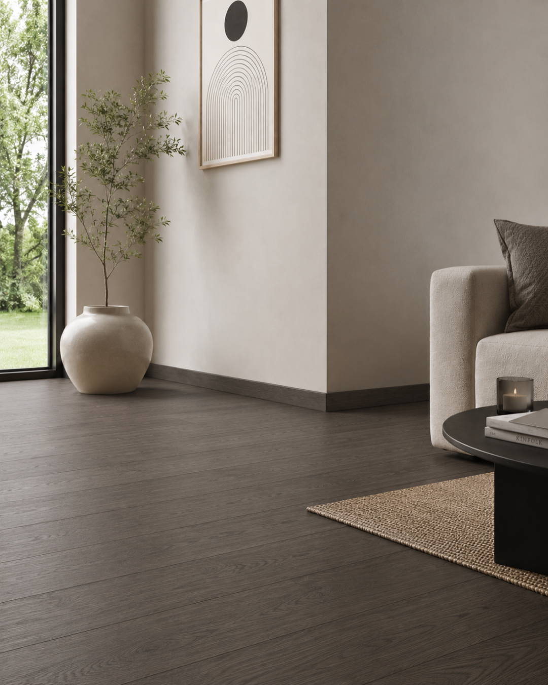 Sockelleiste mit Holzoptik 60 mm Eiche Graphit