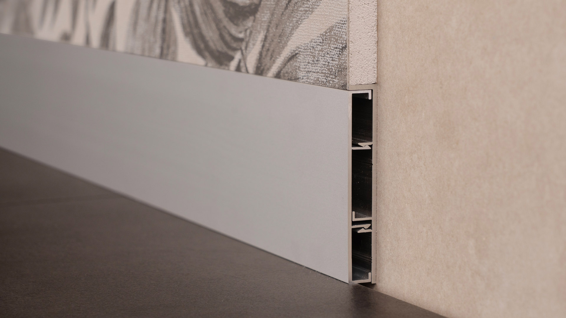 Prinz Aluminium-Sockelleiste 13 x 80 mm - Nr. 365 - Silber - 400 cm