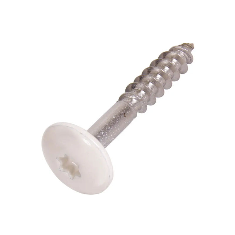 10x Edelstahl Befestigungsschrauben 4,8x38 - weiß