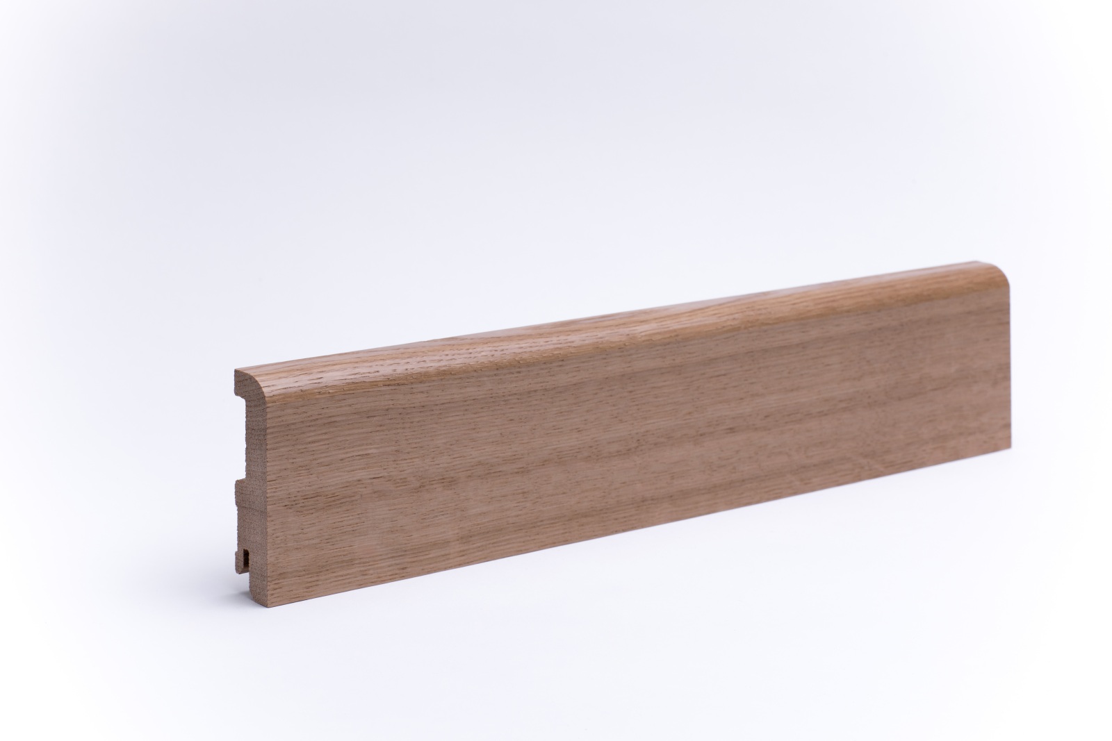 Massivholz-Sockelleiste abgerundet 80mm - Eiche gelackt