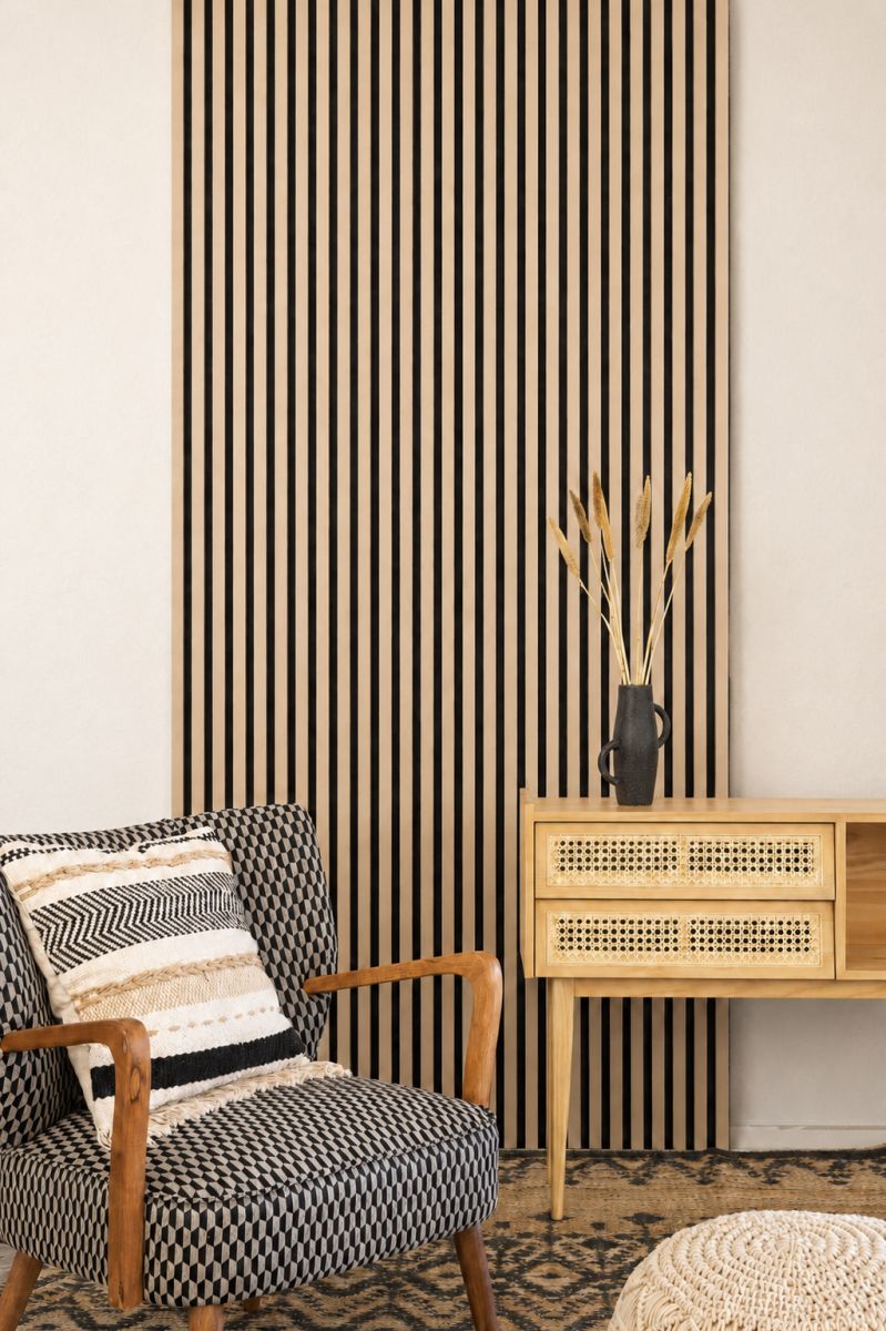 Acoustic+ Akustikpaneel Kaschmir 2400 x 600 mm - Akustikfilz Schwarz