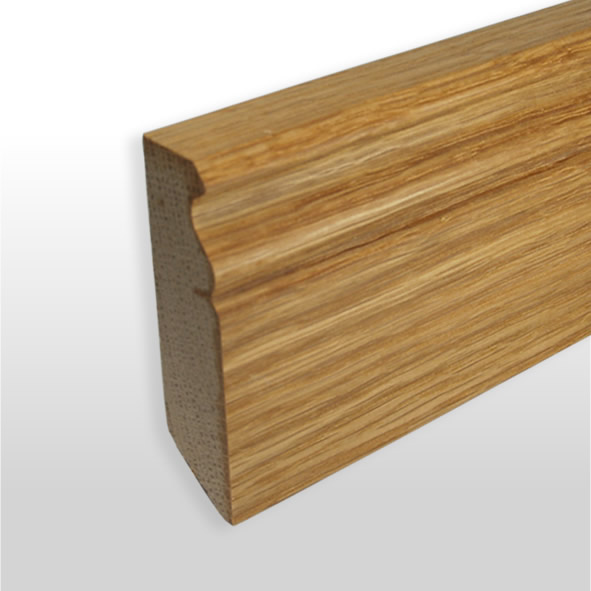 12 lfm Massivholz-Sockelleisten Berliner Profil 80 x 20mm - Eiche geölt