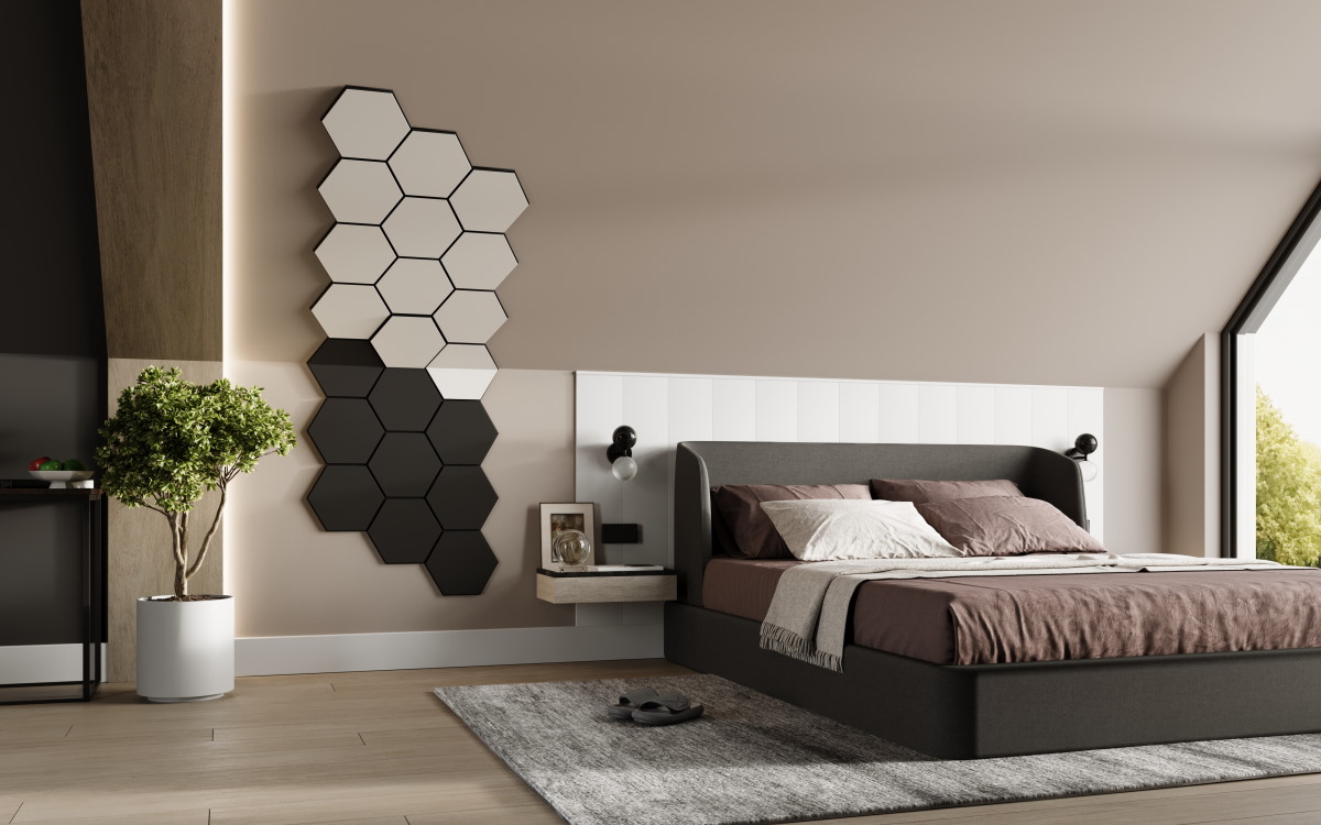 NANO Designpaneel Hexagon – Schwarz | Akustikpaneel