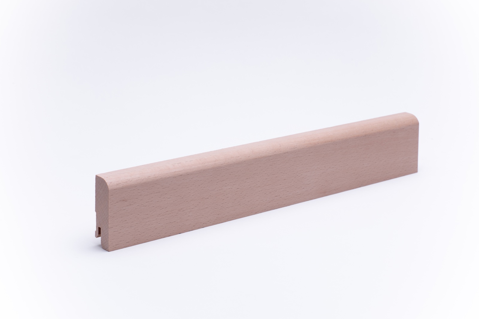 Massivholz-Sockelleiste 60 mm abgerundet - Buche roh