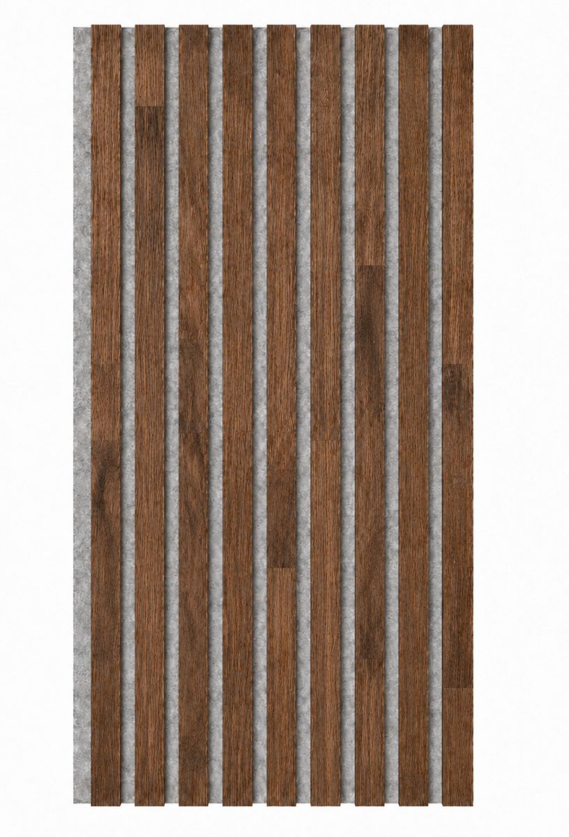 Acoustic+ Massivholz Akustikpaneel Grau 2600 x 400 mm - Eiche Natur - Walnut-Oil