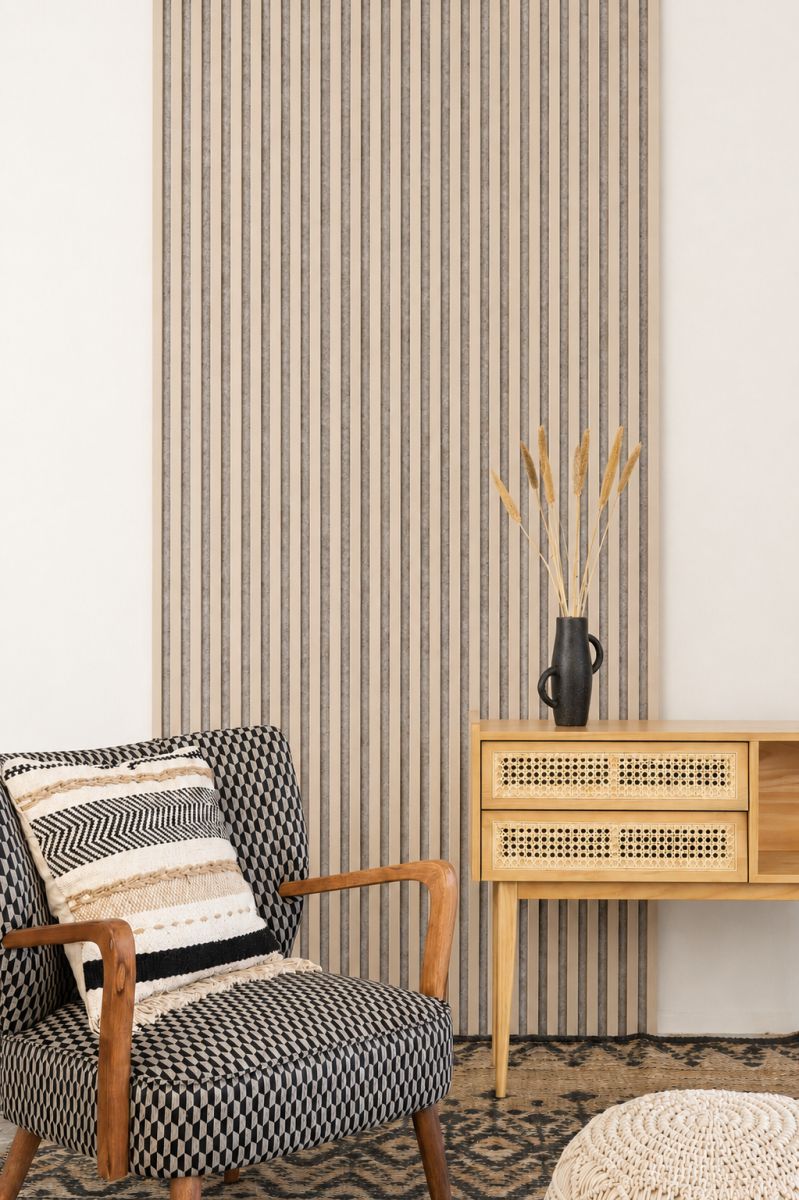 Acoustic+ Akustikpaneel Kaschmir 2400 x 600 mm - Akustikfilz Grau