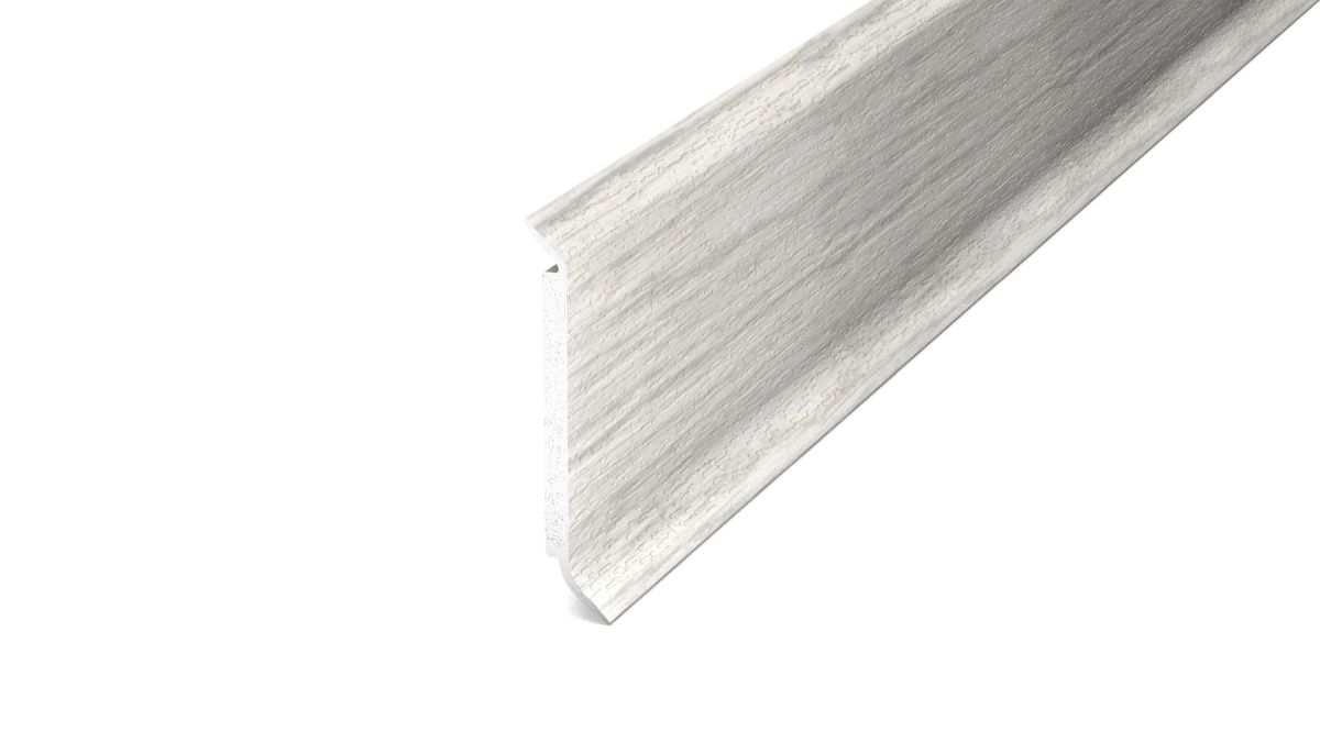Prinz Hartschaum-Sockelleiste 60 mm - Kunststoff. - Nr. 811 - Esche Weiß -  250 cm