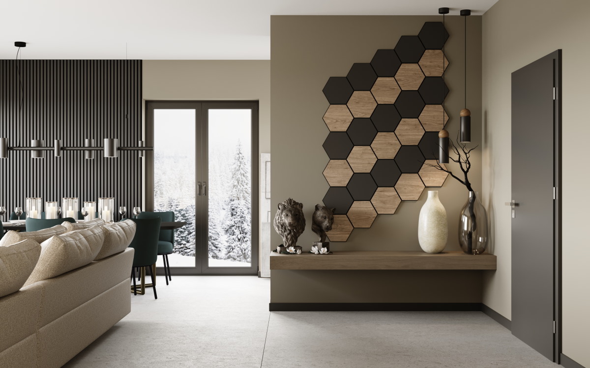 NANO Designpaneel Hexagon – Schwarz | Akustikpaneel