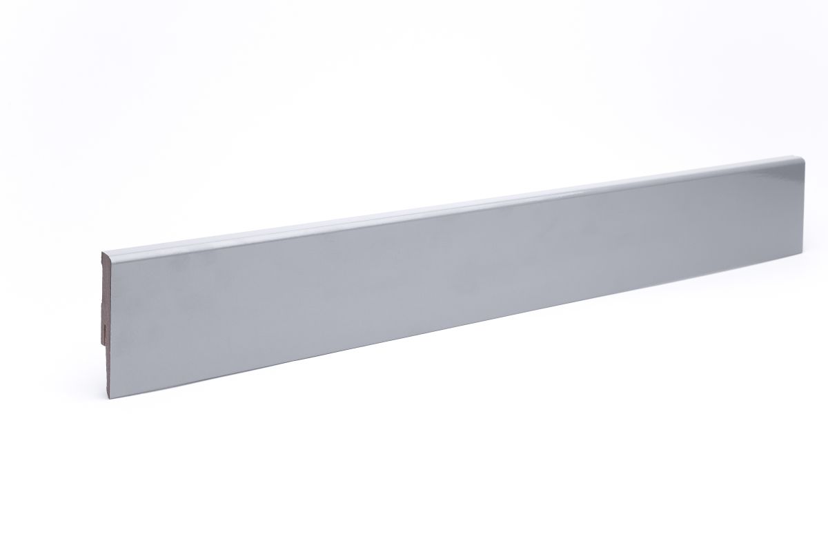Sockelleiste Weimarer Profil 80 mm MDF - Grau hochglanz