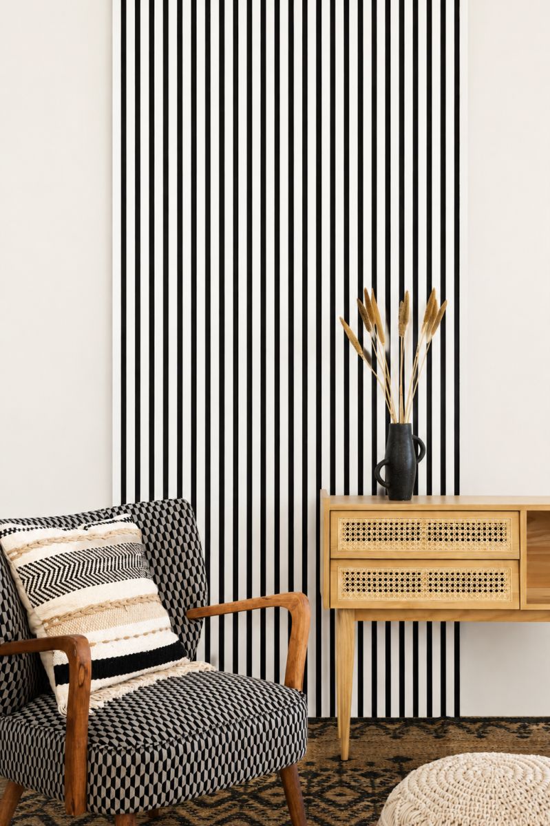 Acoustic+ Akustikpaneel Weiß 2600 x 400 mm - Akustikfilz Schwarz
