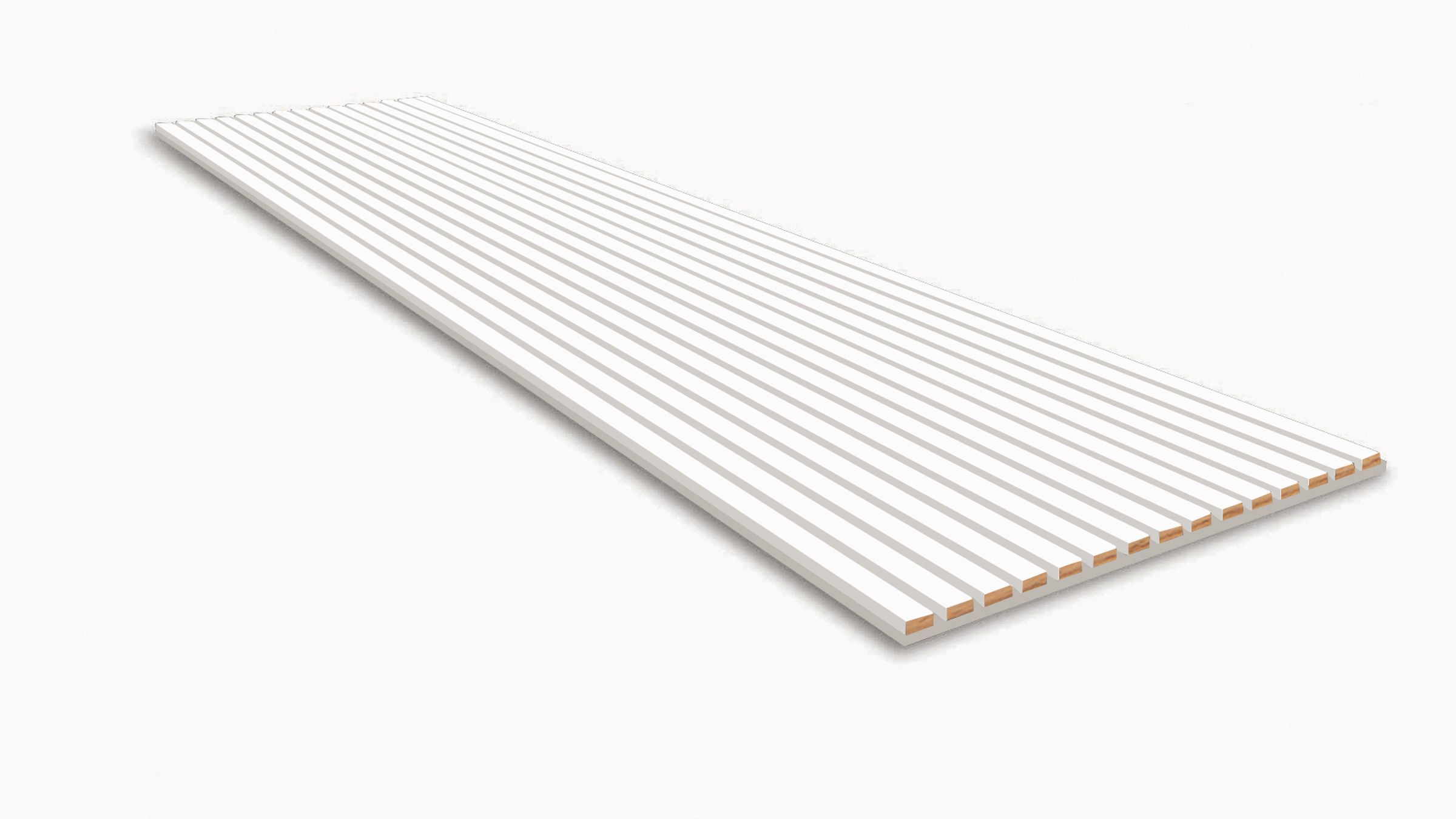 Akustikpaneel - 2600 x 600 mm Weiß - Akustikfilz Weiß - Wandverkleidung
