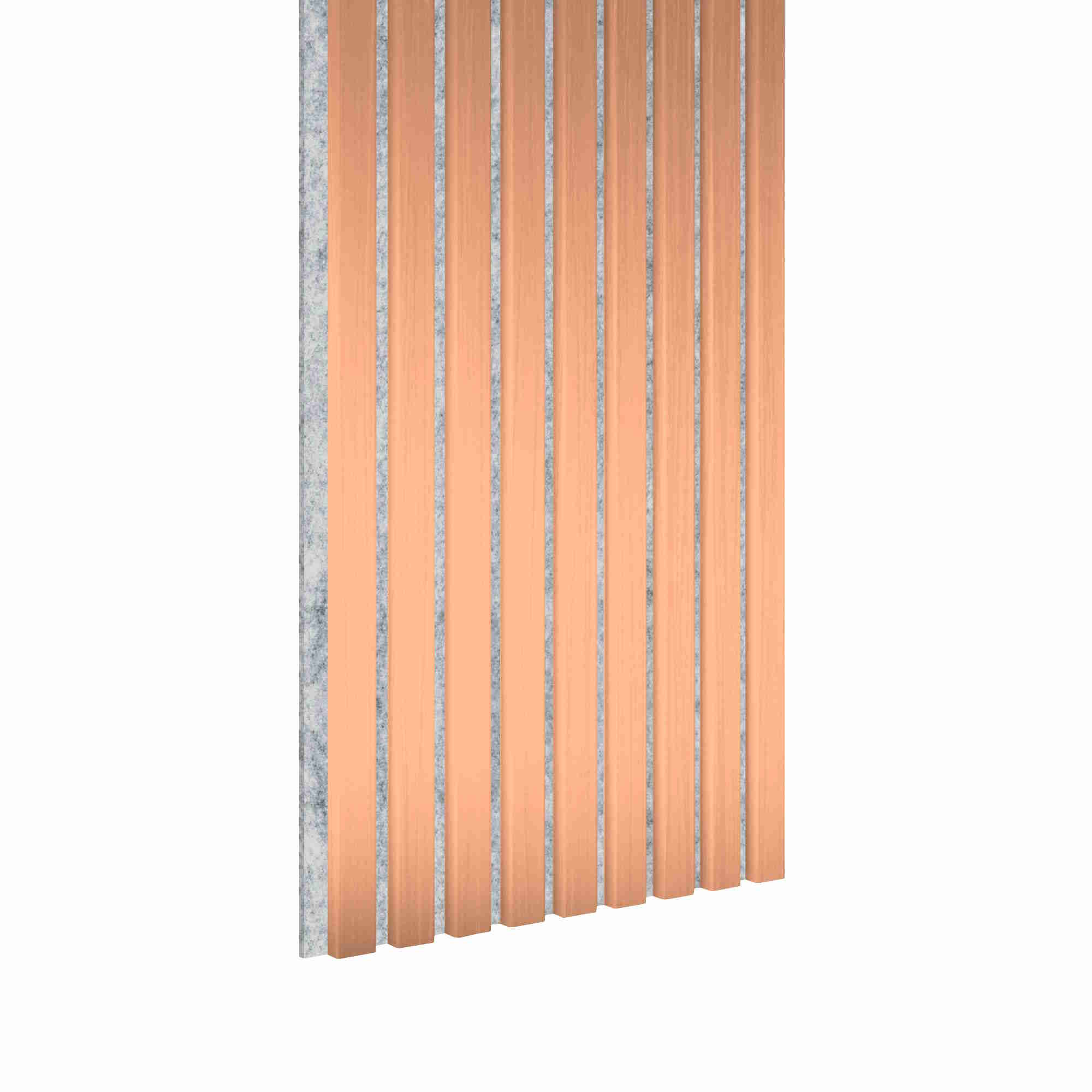 Akustikpaneel 3000 x 400 mm Kupfer - Akustikfilz Grau - Wandverkleidung