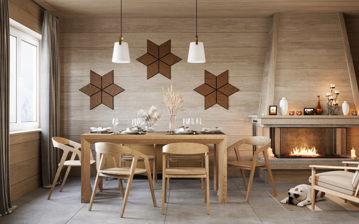 CARO Designpaneel Raute – Nussbaum | Akustikpaneel
