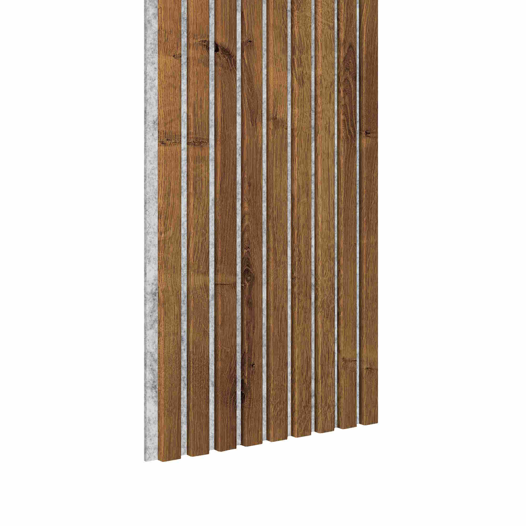 Acoustic+ Akustikpaneel Eiche Rustikal 3000 x 400 mm - Akustikfilz Grau